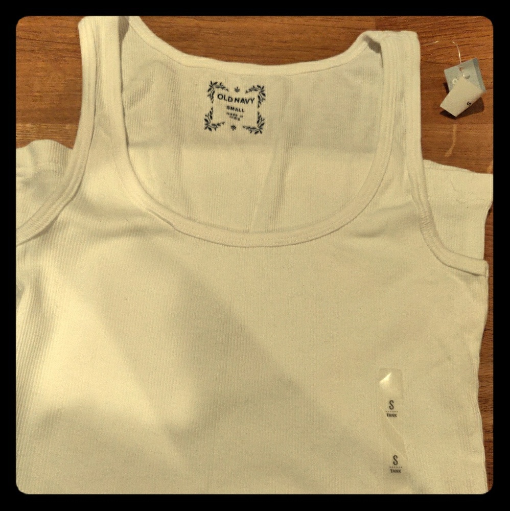 New - White Cotton Tank Top